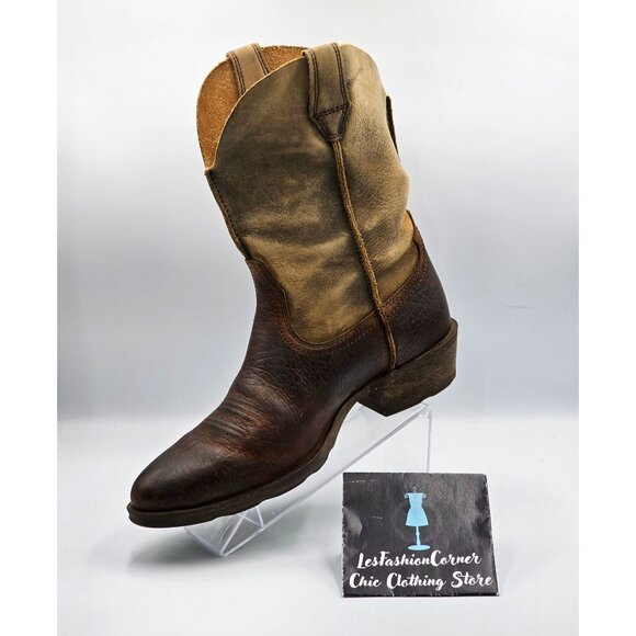 Ariat Men's Brown/Tan Leather Rambler Western Cowboy Boots Size 10.5D 2900 - Picture 13 of 15
